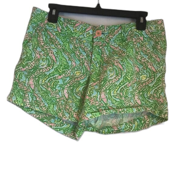 Lilly Pulitzer Callahan Shorts Women's Size 6 Chomp Chomp Alligator Pink & Green - Picture 6 of 13